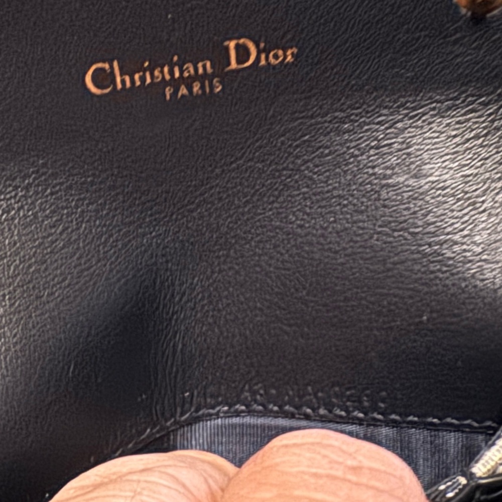 Christian Dior Paris oblique saddle zipped compact card holder navy blue wallet - Picture 12 of 12